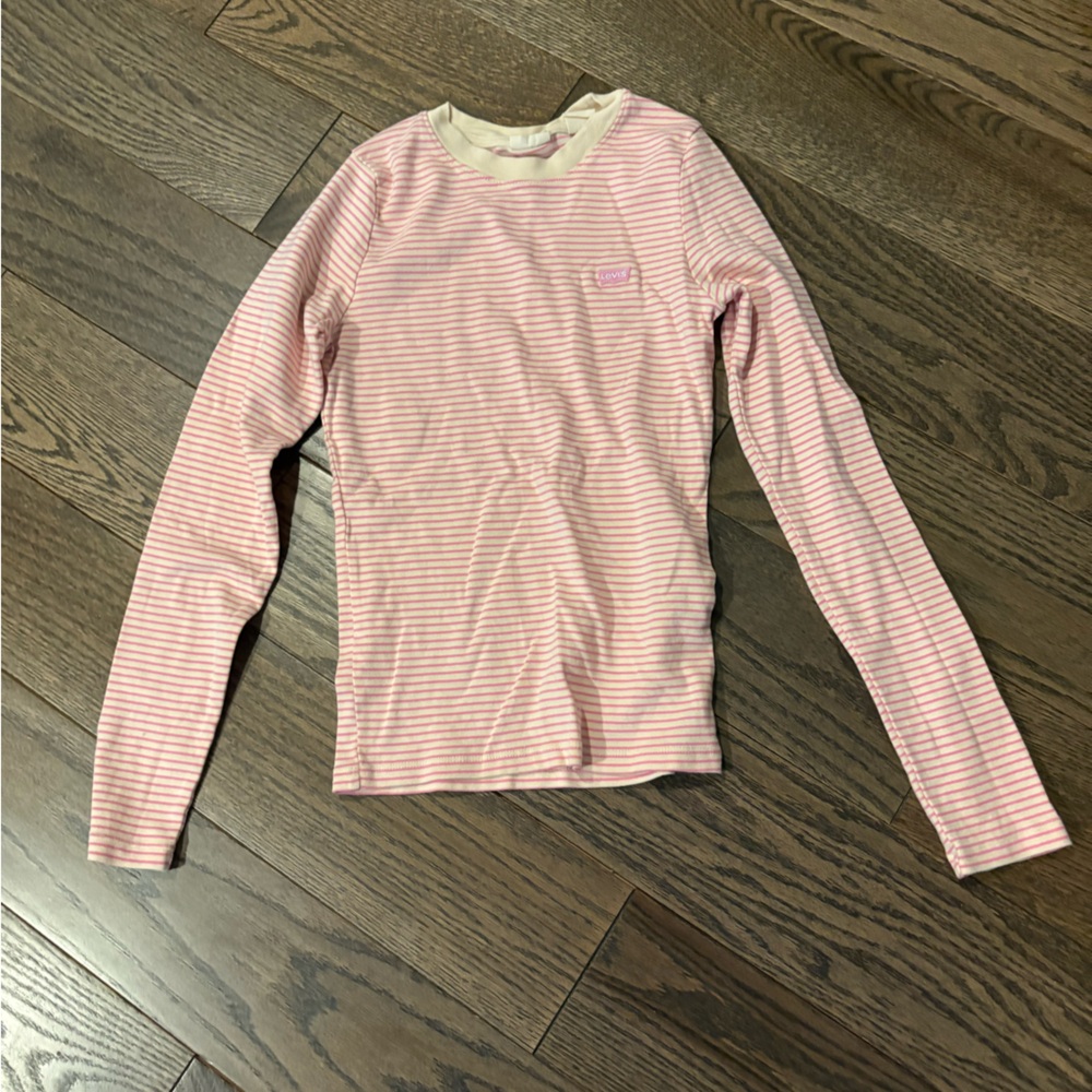 Levi's Pink Striped Long Sleeve Tee XS